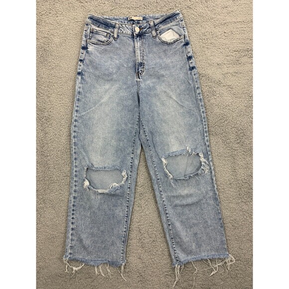 SO GOODS FOR LIFE 13/31W Highest Rise Baggy Dad Jeans Distressed Destroyed Crop - Picture 1 of 12